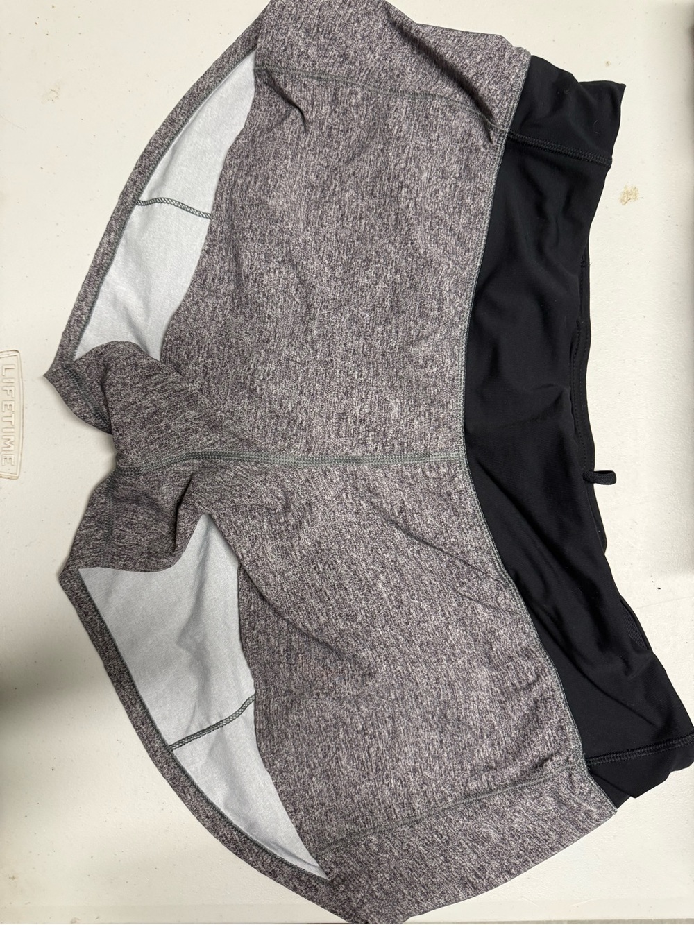 lululemon athletica Gray Heather Athletic Shorts with Black Waistband